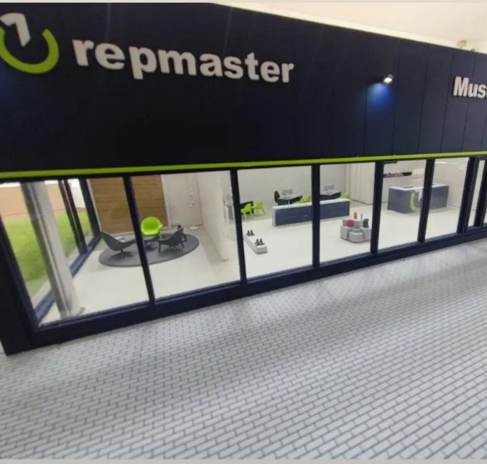 A fully lighted and animated logistics model designed by ARI Model, incorporating advanced LED sequencing, detailed motion mechanics, multi level architectural detailing, guided interpretation zones, and logistics flow visualization. This custom exhi