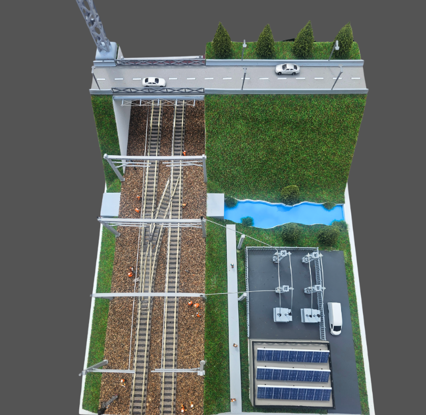 A custom illuminated and animated logistics model created by ARI Model, representing urban distribution systems, electric cargo transport, automation in real-time, and eco-efficient delivery routes for exhibitors participating in Last Mile Delivery E