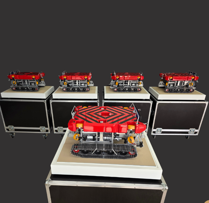 Illuminated and animated logistics model by ARI Model, showcasing automation, flow visualization, and architectural detailing for e-Logistics World.