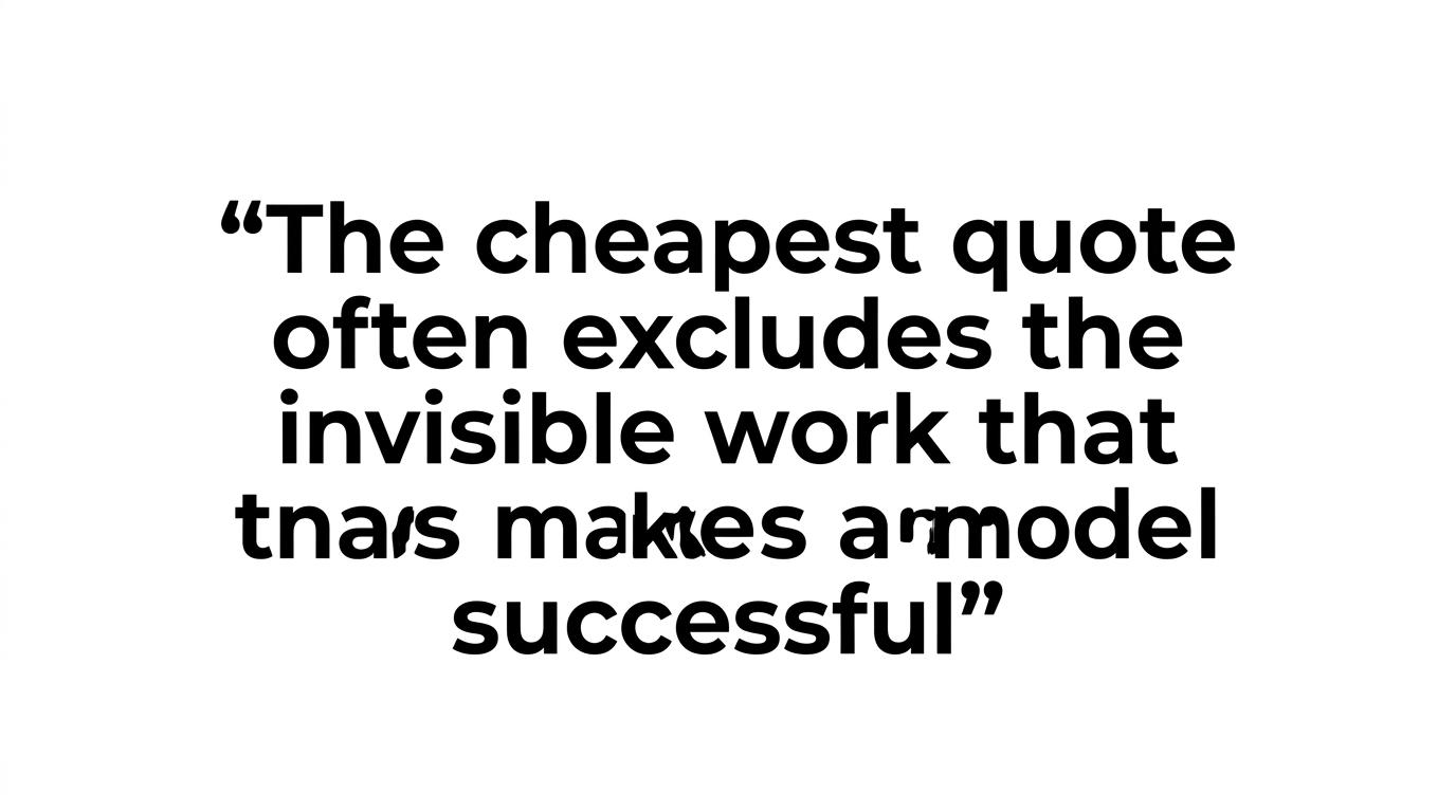 A highlighted quote card displaying the line: 'Price should come last, not first.'