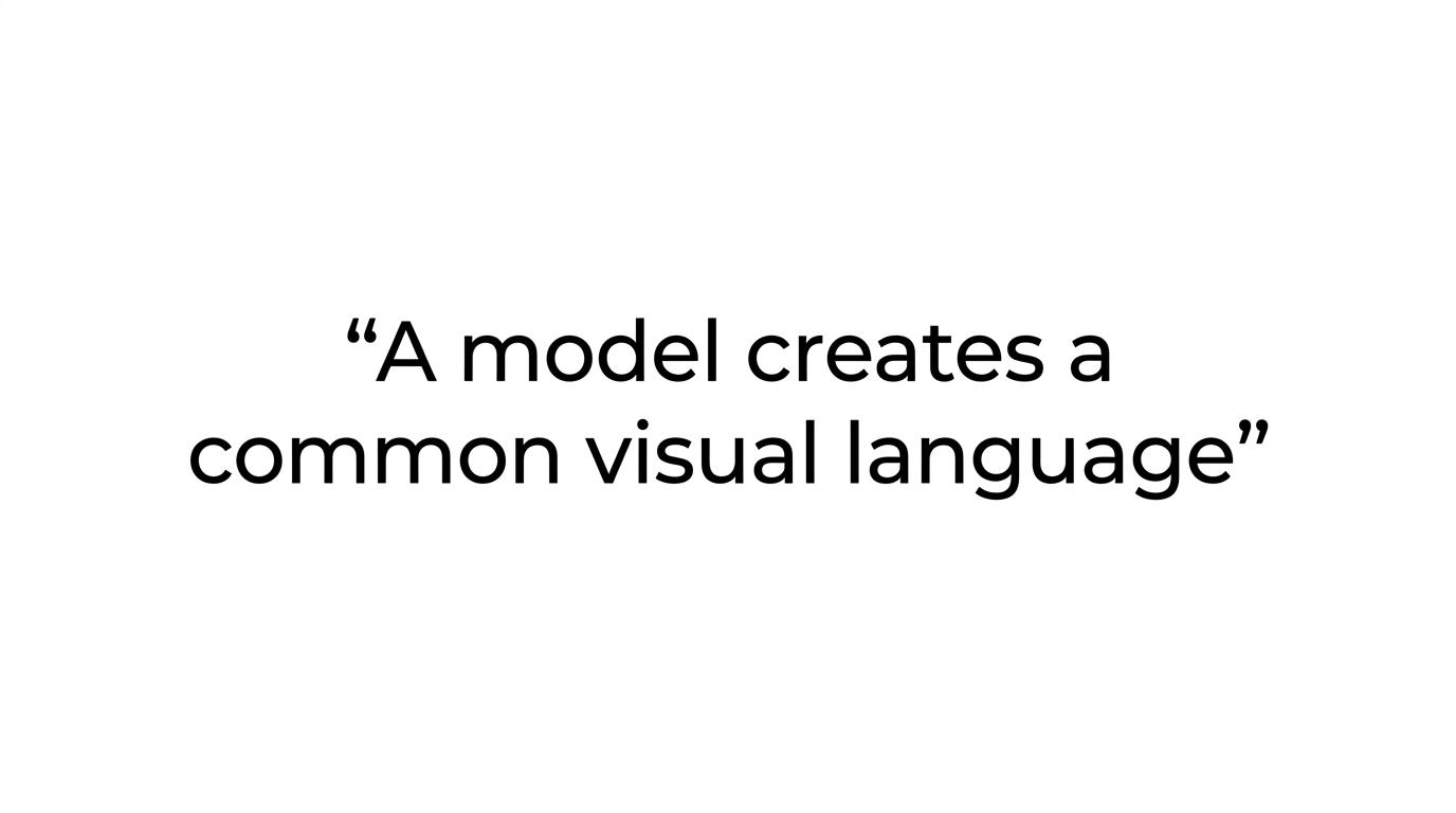 A quote card featuring the line: “A screen can be persuasive. A model can be legible.”